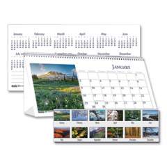 House of Doolittle Earthscapes Recycled Desk Tent Monthly Calendar, Scenic Photography, 8.5 x 4.5, White/Multicolor Sheets, 2022 (3649)