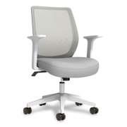 Union & Scale Essentials Mesh Back Fabric Task Chair, Supports Up to 275 lb, Gray Seat/Back, White Base (24419911)
