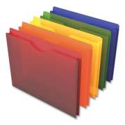 TRU RED Moisture Resistant File Pocket, 1" Expansion, 1 Section, Letter Size, Assorted Colors, 10/Pack (903616)