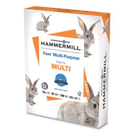Hammermill Fore Multipurpose Print Paper, 96 Bright, 24 lb, 8.5 x 11, White, 500 Sheets/Ream (103283RM)