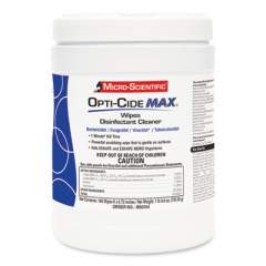 Opti-Cide Max Disinfectant Wipes, 6 x 6.75, White, 160/Canister, 12 Canisters/Carton (M60034)