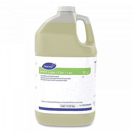 Suma Light D1.2 Hand Dishwashing Detergent, Citrus Scent, 1 gal Container, 4/Carton (957229280)
