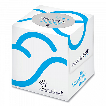 Heavenly Soft Facial Tissue, 2-Ply, White, 90 Sheets/Box, 36 Boxes/Carton (416014)