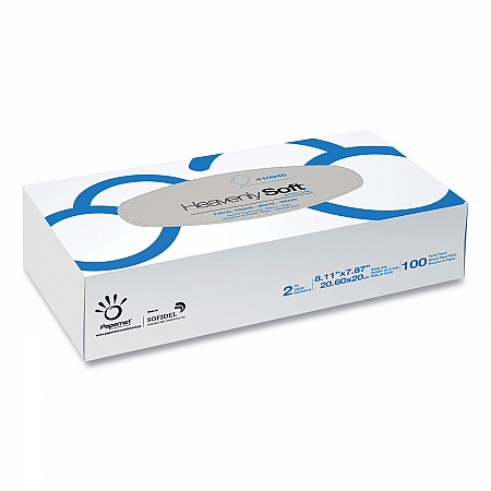 Heavenly Soft Facial Tissue, 2-Ply, White, 100 Sheets/Box, 30 Boxes/Caton (410945)