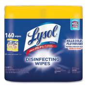 LYSOL DISINFECTING WIPES, 7 X 8, LEMON AND LIME BLOSSOM, 80 WIPES/CANISTER, 2 CANISTERS/PACK, 3 PACKS/CARTON (80296CT)