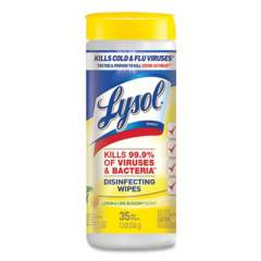 LYSOL Disinfecting Wipes, 7 x 7.25, Lemon and Lime Blossom, 35 Wipes/Canister, 12 Canisters/Carton (81145CT)