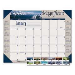 House of Doolittle Earthscapes Recycled Monthly Desk Pad Calendar, Motivational Photos, 22 x 17, Blue Binding/Corners, 12-Month (Jan-Dec): 2022 (175)