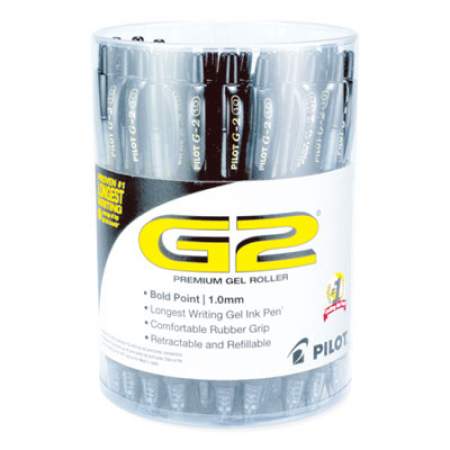 Pilot G2 Premium Gel Pen Convenience Pack, Retractable, Bold 1 mm, Black Ink, Smoke Barrel, 36/Pack (84095)