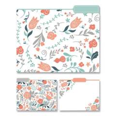 Eccolo Fashion File Folders, 1/3-Cut Tabs, Letter Size, Modern Floral Assortment, 9/Pack (2692671)