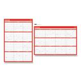 Universal Erasable Wall Calendar, 24 x 36, White/Red Sheets, 12-Month (Jan to Dec): 2022 (71004)