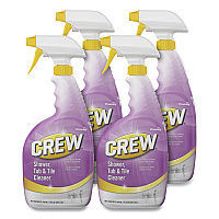 Crew Shower, Tub and Tile Cleaner, Fresh Clean Scent, Liquid, 32 oz Bottle, 4/Carton (CBD540281)