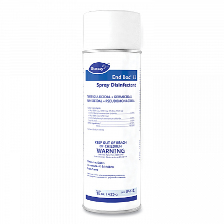 End Bac II Spray Disinfectant, Fresh Scent, 15 oz Aerosol Spray, 12/Carton (04832)