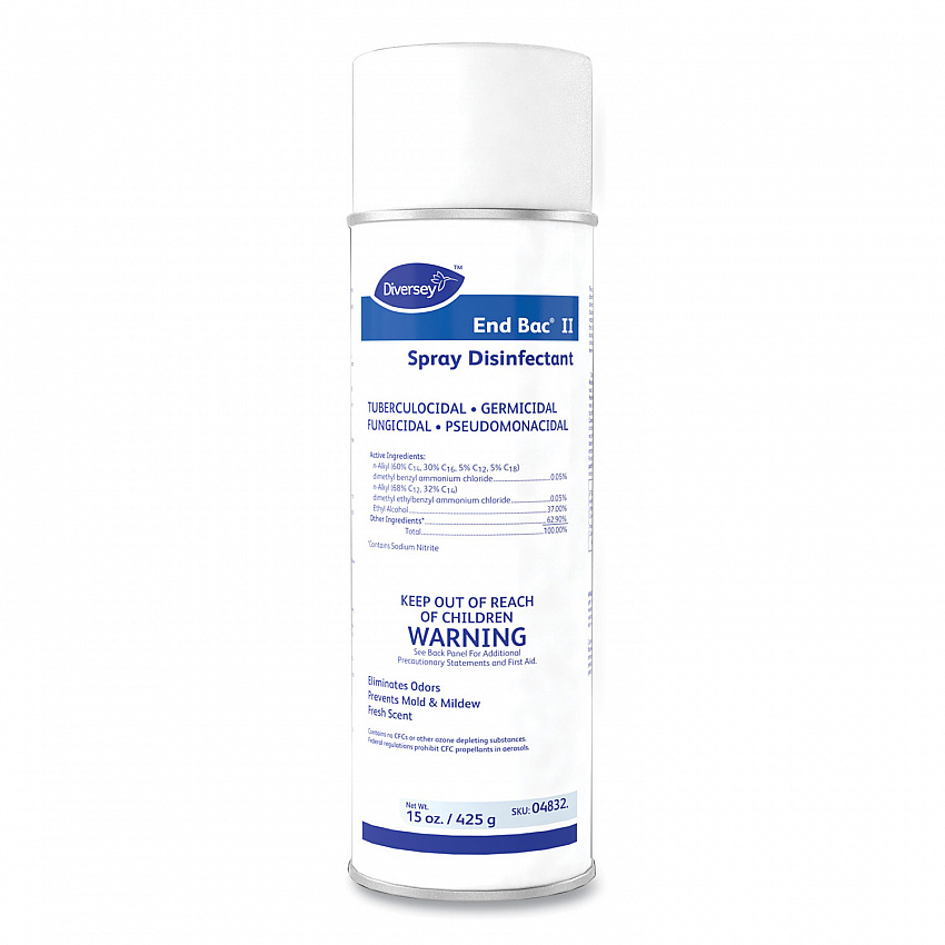 End Bac II Spray Disinfectant, Fresh Scent, 15 oz Aerosol Spray, 12/Carton (04832)
