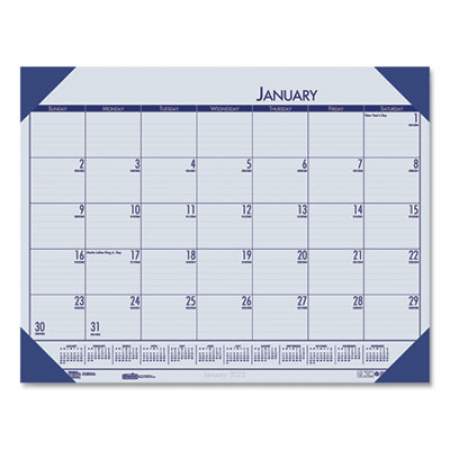 House of Doolittle EcoTones Recycled Monthly Desk Pad Calendar, 22 x 17, Ocean Blue Sheets/Corners, Black Binding, 12-Month (Jan-Dec): 2022 (12440)