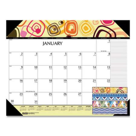 House of Doolittle Recycled Desk Pad Calendar, Geometric Artwork, 22 x 17, White Sheets, Black Binding/Corners,12-Month (Jan to Dec): 2022 (149)