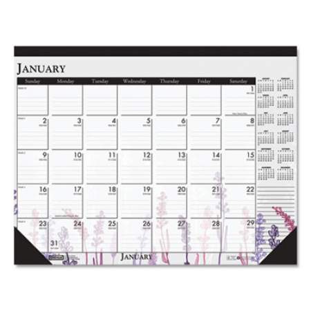 House of Doolittle Recycled Desk Pad Calendar, Wild Flowers Artwork, 22 x 17, White Sheets, Black Binding/Corners,12-Month (Jan-Dec): 2022 (197)