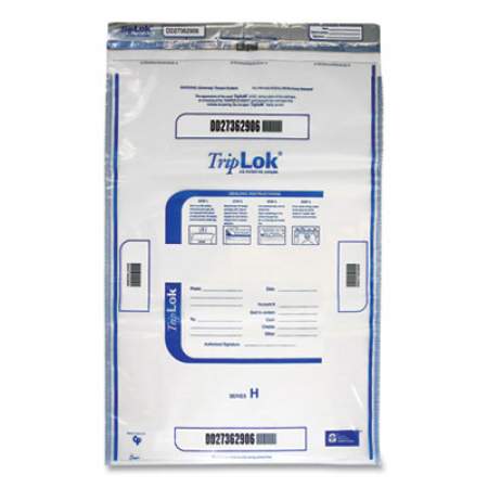 TripLOK Deposit Bag, Plastic, 12 x 16, Clear, 100/Pack (585040)