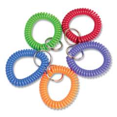 CONTROLTEK Wrist Key Coil Key Organizers, Blue; Green; Orange; Purple; Red, 10/Pack (565104)