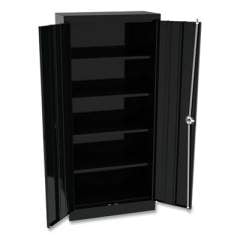 Alera Space Saver Storage Cabinet, Four Fixed Shelves, 30w x 15d x 66h, Black (CM6615BK)