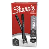 Sharpie Water-Resistant Ink Porous Point Pen Value Pack, Stick, Fine 0.4 mm, Black Ink, Black Barrel, 36/Pack (2083009)