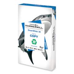 Hammermill Great White 30 Recycled Print Paper, 92 Bright, 20lb, 8.5 x 14, White, 500/Ream (86704)