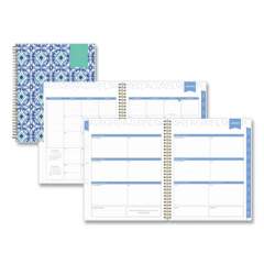 Blue Sky Day Designer Tile Weekly/Monthly Planner, Tile Artwork, 11 x 8.5, Blue/White Cover, 12-Month (Jan to Dec): 2022 (101411)