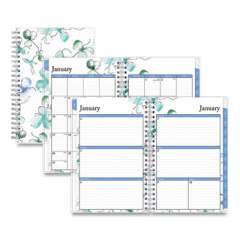 Blue Sky Lindley Weekly/Monthly Planner, Lindley Floral Artwork, 8 x 5, White/Blue/Green Cover, 12-Month (Jan to Dec): 2022 (101579)