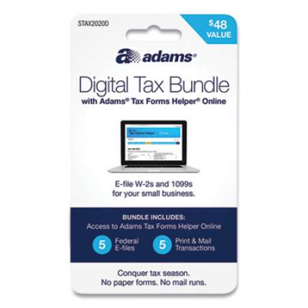 Adams 2020 Digital Tax Bundle, 1099-MISCs; 1099-NECs; W-2s, Print and Mail Service Included (STAX2020D)
