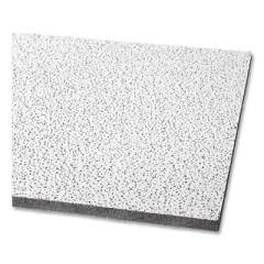 Armstrong Fine Fissured Ceiling Tiles, Non-Directional, Square Lay-In (0.94"), 24" x 24" x 0.63", White, 16/Carton (24365409)