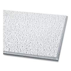 Armstrong Fissured Ceiling Tiles, Square Lay-In (0.94"), 24" x 24" x 0.63", White, 16/Carton (24365414)