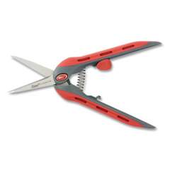 Clauss Titanium Ultra Smooth Spring Assisted Scissors, Pointed Tip, 6" Long, 1.75" Cut Length, Red/Gray (258506)