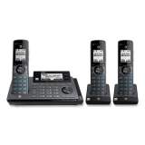 AT&T Connect to Cell CLP99387 DECT 6.0 Expandable Cordless Phone, Base and 3 Handsets, Black/Gray (2707792)