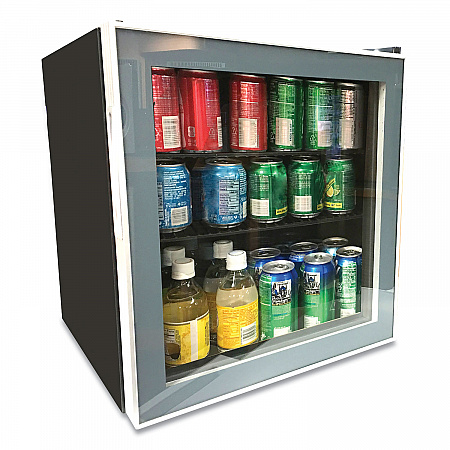 1.6 Cu. Ft. Refrigerator/Beverage Cooler, 18.25 x 17.25 x 20, Black/Platinum Trim Glass Door (ARBC17T2PG)