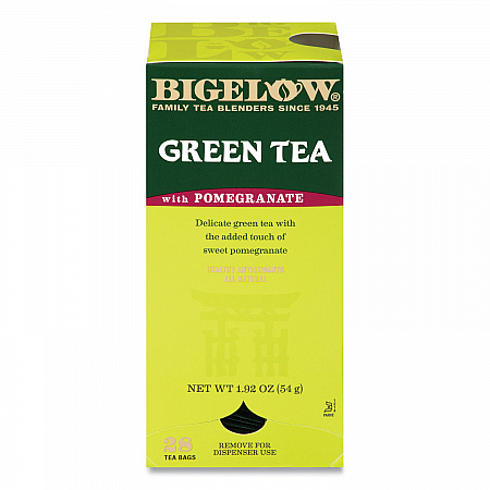 Green Tea with Pomegranate, 0.07 oz Tea Bag, 28/Box (RCB10363)