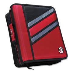 Case it Z-System 2-in-1 Zipper Binder, 3 Rings (x2), 1.5" Capacity (x2), 11 x 8.5, Red/Black Accents (169799)