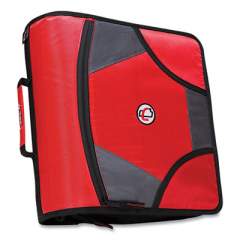 Case it King Size Mighty Zip Tab Binder, 3 Rings, 4" Capacity, 11 x 8.5, Red (271275)