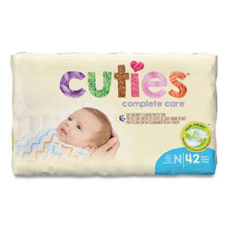Cuties Premium Jumbo Diapers, Size 0, Newborn to 10 lbs, 60/Carton (CCC00)