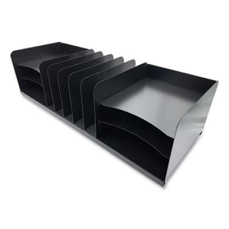 Huron Steel Combination File Organizer, 11 Sections, Legal Size Files, 30 x 11 x 8, Black (HASZ0170)