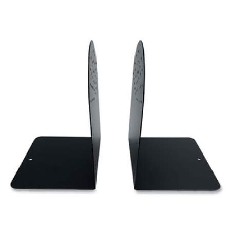 Huron Steel Bookends, Contemporary Style, 4.75 x 5.5 x 7.25, Black (HASZ0095)