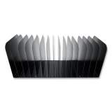 Huron Steel Vertical File Organizer, Flat, 15 Sections, Letter Size Files, 16 x 6.25 x 6.5, Black (HASZ0178)