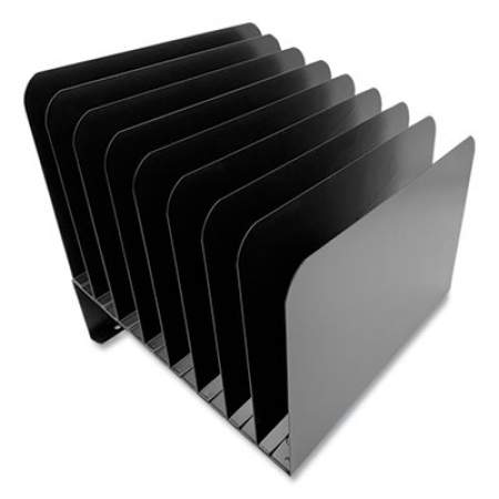 Huron Steel Vertical File Organizer, Inclined, 8 Sections, Letter Size Files, 9.75 x 11 x 10, Black (24431903)
