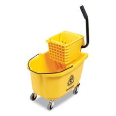 Coastwide Professional Click-Connect Janitorial Heavy Duty Mop Bucket with Side Press Wringer, 35 qt, Yellow (24380829)