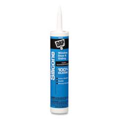DAP 100 Percent Silicone Rubber Sealant, 9.8 oz Capsule/Cartridge, White (24388032)
