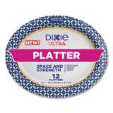 Dixie Ultra Heavy Duty Disposable Dinnerware, Platter, 12.5" dia, Floral, Blue/Yellow/White, 12/Pack (24428319)