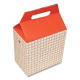 Dixie Take-Out Barn One-Piece Paperboard Food Box, Basket-Weave Plaid Theme, 8 x 5 x 8, Red/White, 125/Carton (24451857)