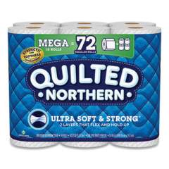 Quilted Northern Ultra Soft and Strong Bathroom Tissue, Mega Rolls, Septic Safe, 2-Ply, White, 328 Sheets/Roll, 18 Rolls/Carton (24428315)