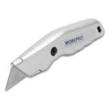 Workpro Fixed Blade Utility Knife, 4.25" Handle, Metallic Gray (24394170)