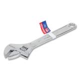 Workpro Stamped Adjustable Wrench, 12" Long, 1.5" Jaw Capacity, Chrome-Plated Forged Carbon Steel (24394208)