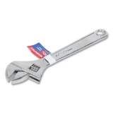 Workpro Stamped Adjustable Wrench, 10" Long, 1.25" Jaw Capacity, Chrome-Plated Forged Carbon Steel (W072003WE)