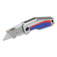 Workpro Folding Pocket Utility Knife, 4" Handle, Silver/Blue/Red (24394221)